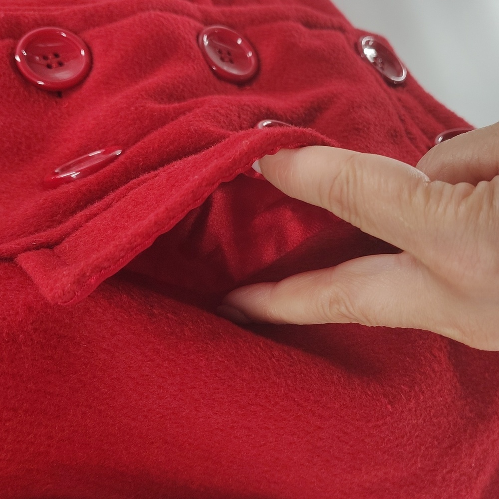 Iris Basic Cropped Jacket Size Medium Red Long Sl… - image 4